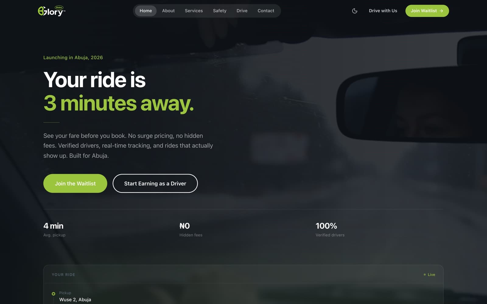 Bglory Rides website screenshot