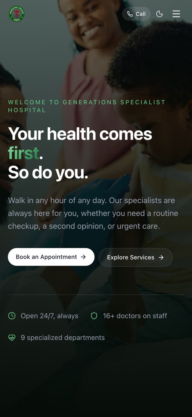 Generations Specialist Hospital mobile screenshot